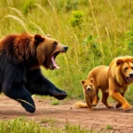 bears running around get killed by a lion dream meaning