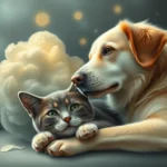 dream of cat and dog together