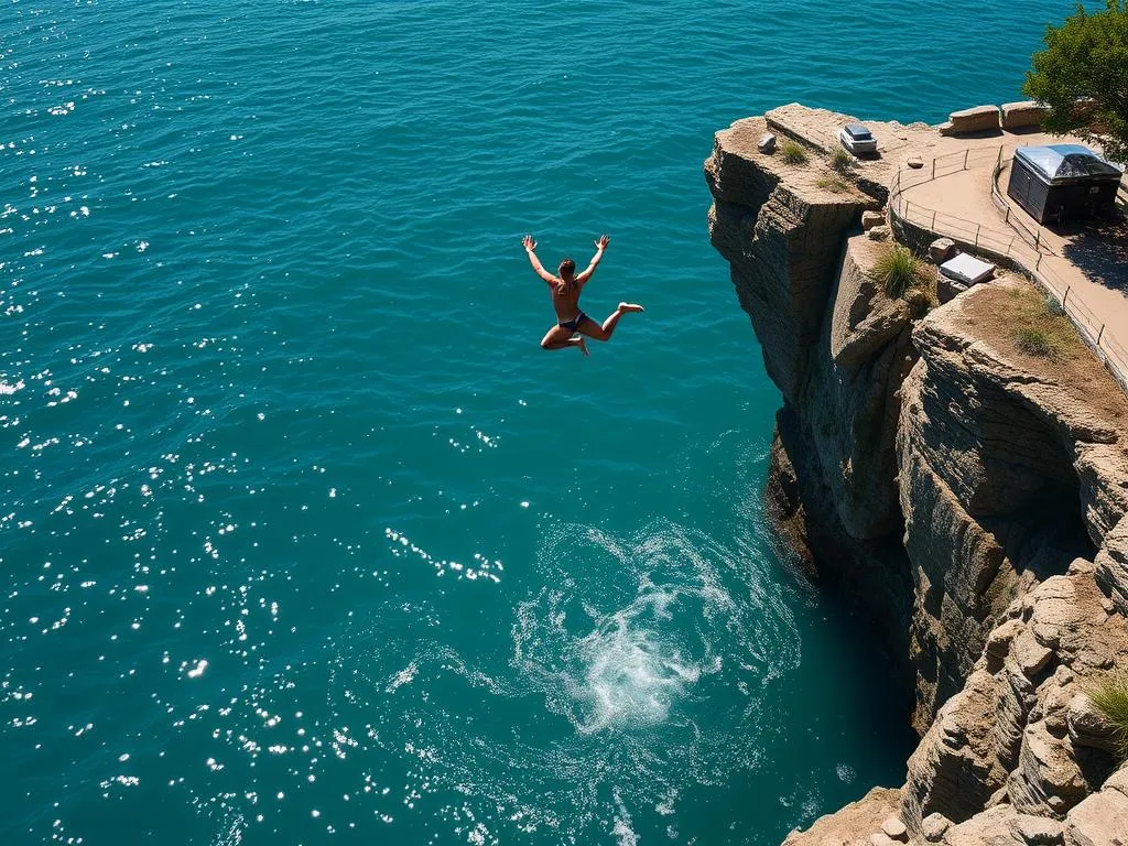 jumping off a cliff into water dream meaning