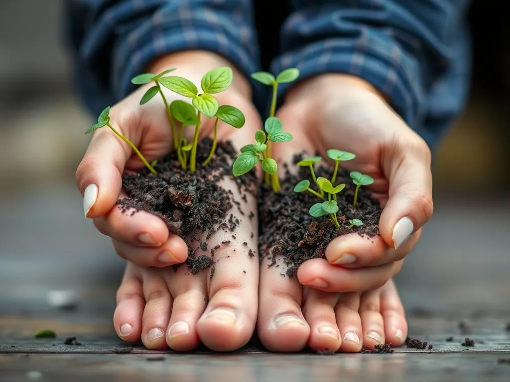 plants growing out of feet and hands dream meaning